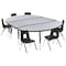 Flash Furniture 86" Oval Wave Grey Table Set-12" Stack Chairs XU-GRP-12CH-A3060CON-60-GY-T-P-GG - alternate 4